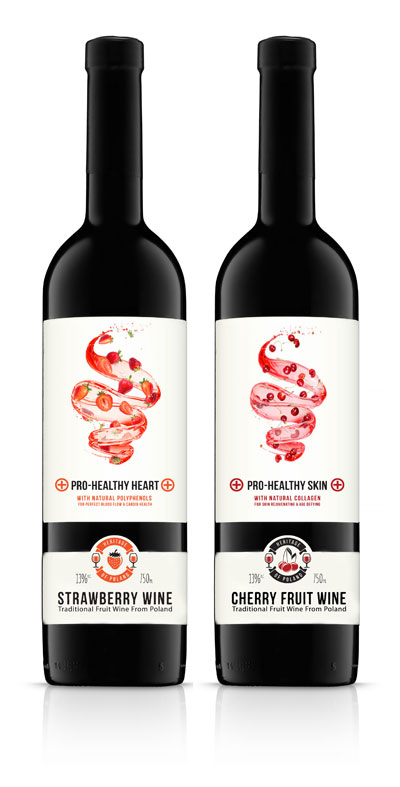 Traditional fruit wines from Poland cherry strawberry black currant plum pear. 2024